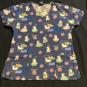 Unicorn print Zoe & Chloe scrub top
